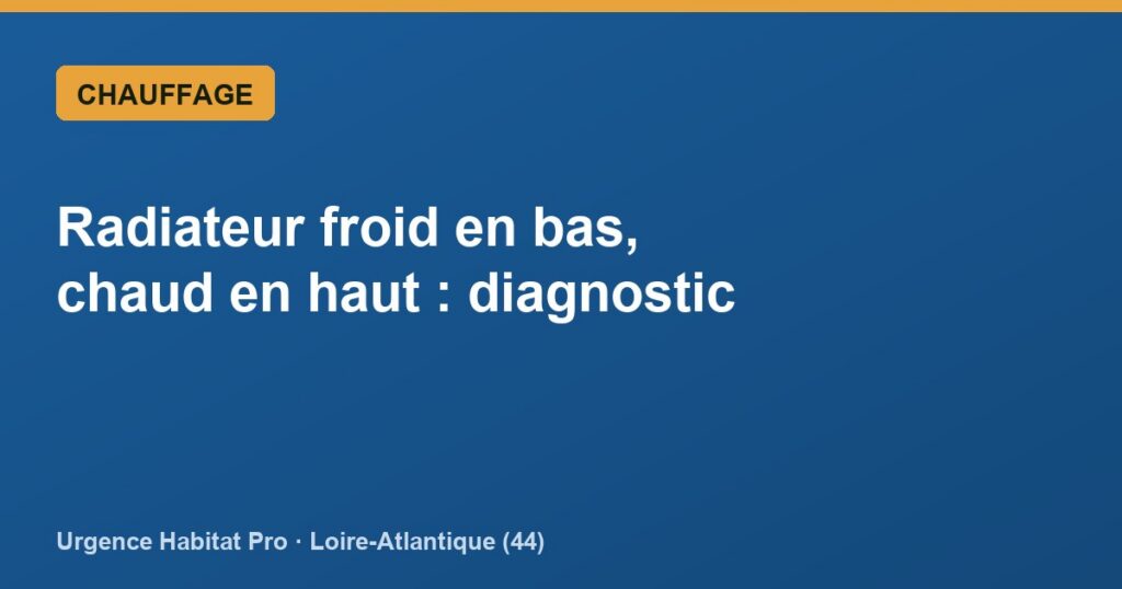 Radiateur froid en bas, chaud en haut : diagnostic - Urgence Habitat Pro · Loire-Atlantique (44)