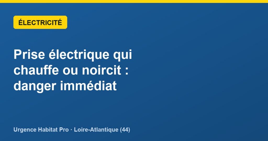 Prise électrique qui chauffe ou noircit : danger immédiat - Urgence Habitat Pro · Loire-Atlantique (44)